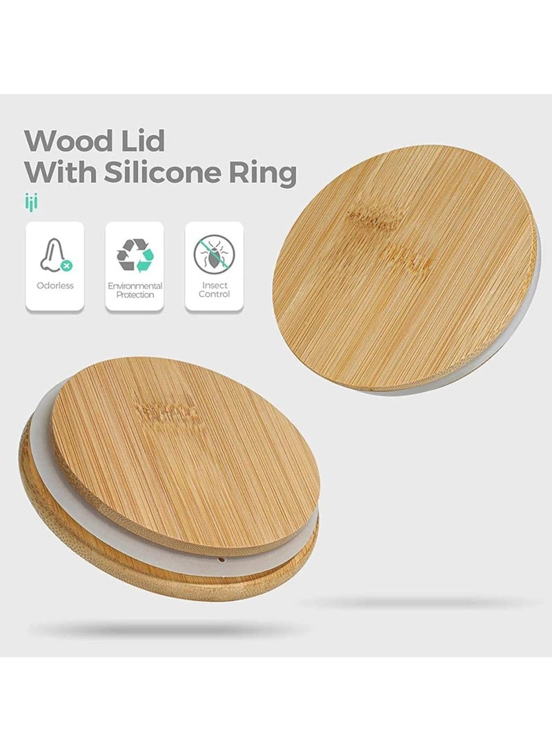 AUTOYSUR Glass Storage Jar with Bamboo Lids,Glass Airtight Canisters sets,Spice Jar, Pantry Organization and Storage Containers Ideal for Sugar, Coffee, Cookie, Candy,Cereals (1000ml/35.2 oz, Set of 6) - Image 4