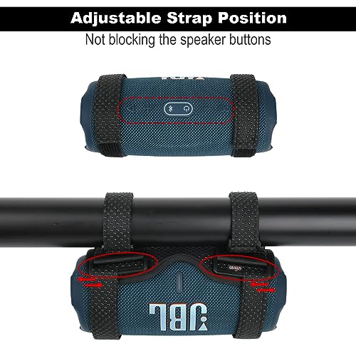 TXEsign Portable Speaker Mount for Bike/Golf Cart/Boat Railing, Adjustable Strap Bike Speaker Holder Attachment for JBL Charge 5/Charge 6/Flip 5/Flip 6/UE Boom 3/Wingman View Golf - Image 4