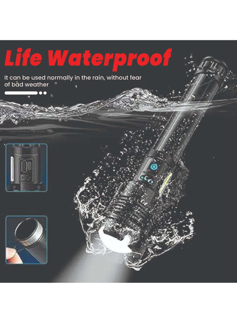 Rechargeable Torch Flashlight for Camping, Hiking, Emergencies - Ultra Bright 90000 Lumens, Type C Charging, 5 Lighting Modes, Waterproof, Adjustable Focus - Image 3