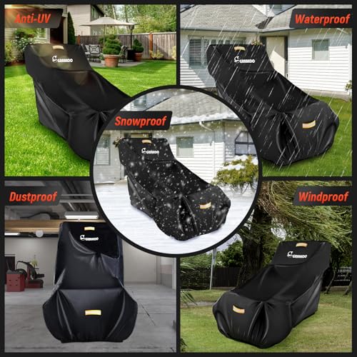 GRABADO Snow Blower Cover,Heavy Duty 840D Snowblower Covers Waterproof Outdoor with Waterproof Strip,Air Vent,2 Reflective Handles,Windproof Buckle,Universal Protective Cover for Snow Thrower Shovel Storage - Image 3