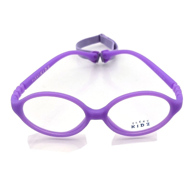 Flexi Kidz Blue Light Blocking Anti Glare Zero Power Unbreakable Eyeglasses Spectacle Frame Protection From TV Mobile Laptop Computer for Kids Girls Boys Unisex With Antislip Silicone Band - Image 1