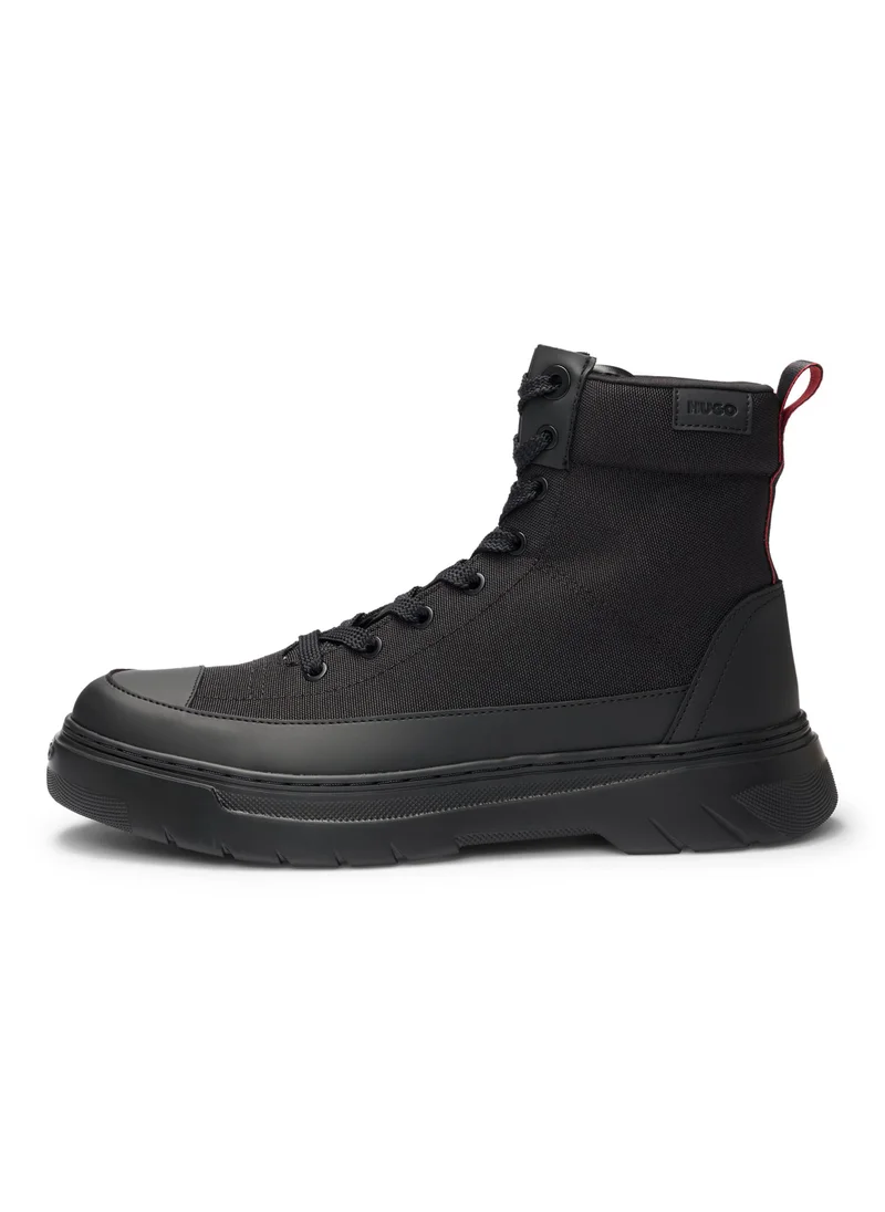 هوجو Hybrid lace-up boots with signature details