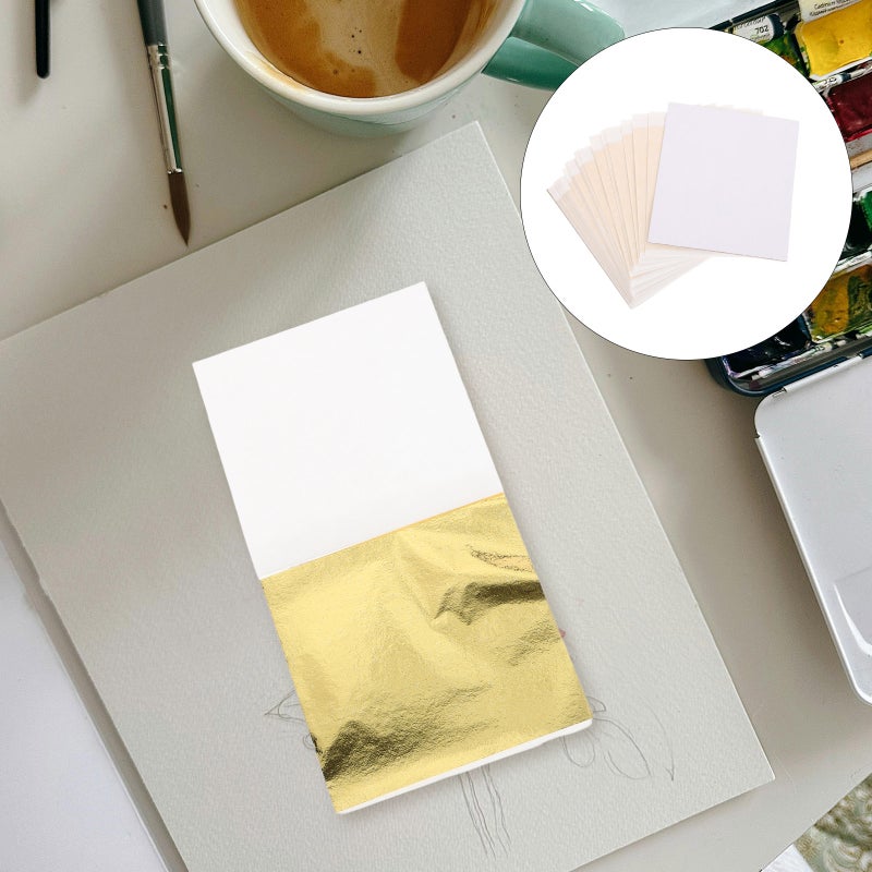 400pcs Foil Sheets Foil Leaf Paper For Crafts Baking Beauty And Art Projects Imitation Foil Leaf For Cake Decoration Resin - Image 1