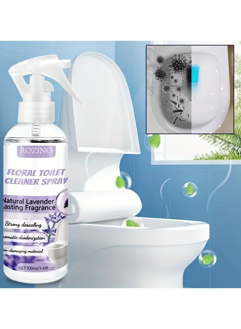 Rozino Lavender Bliss 100ml Toilet Cleaner - Super Strong Decontamination & Sterilization, Low Odor, Citric Acid Infused, Ceramic-Safe Spray for Daily Use  - Image 1