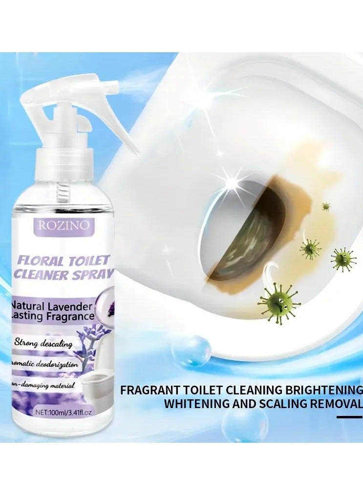 Rozino Lavender Bliss 100ml Toilet Cleaner - Super Strong Decontamination & Sterilization, Low Odor, Citric Acid Infused, Ceramic-Safe Spray for Daily Use  - Image 2