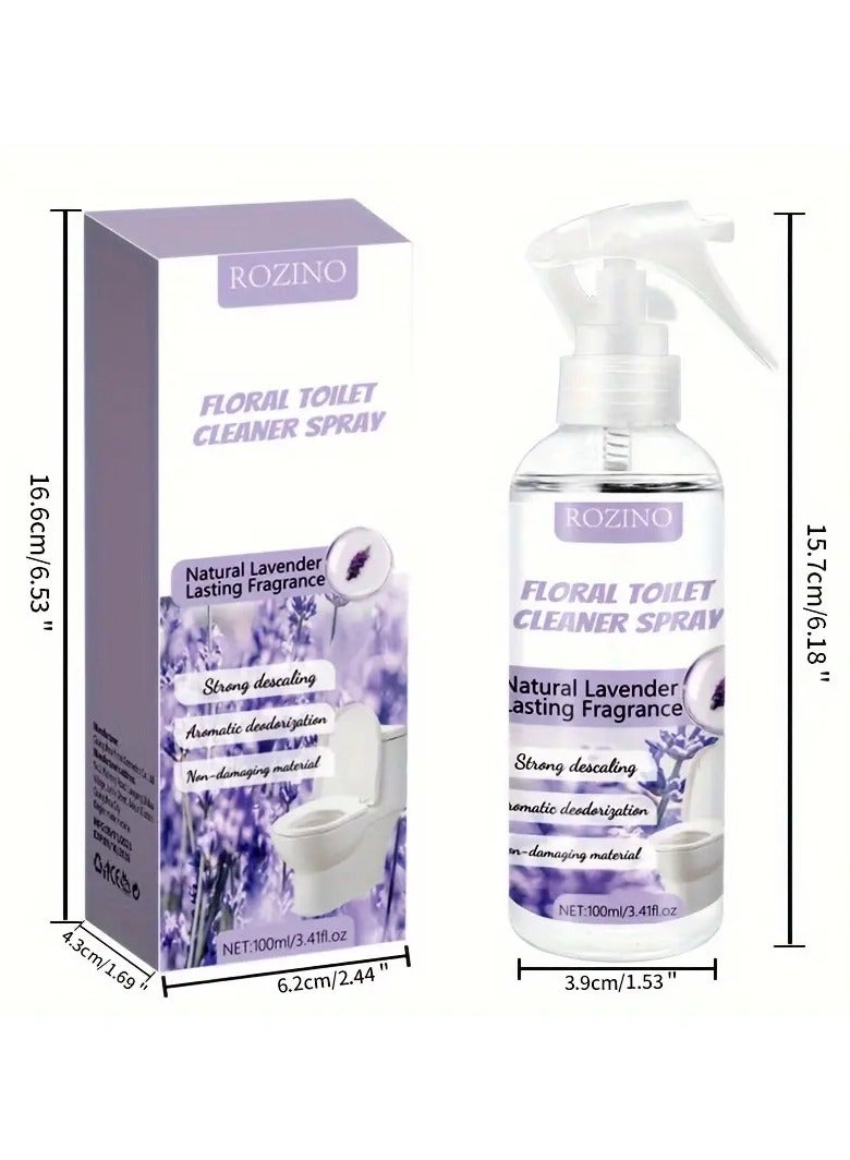 Rozino Lavender Bliss 100ml Toilet Cleaner - Super Strong Decontamination & Sterilization, Low Odor, Citric Acid Infused, Ceramic-Safe Spray for Daily Use  - Image 3