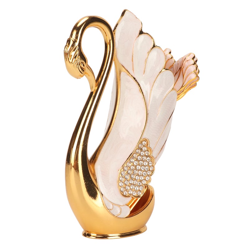 Swan Base Holder Innovative Gold Smoother Edges Coffee Dinnerware Set with Forks Spoons for Bistros Bars Parties Golden White Fork - Image 4