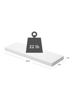 VASAGLE VASAGLE White LWS26WT Floating Shelf Bookshelf Wall Mounted MDF Display Storage for Living Room, Kitchen, Hallway, Bedroom (60x20x4cm)  - Image 3