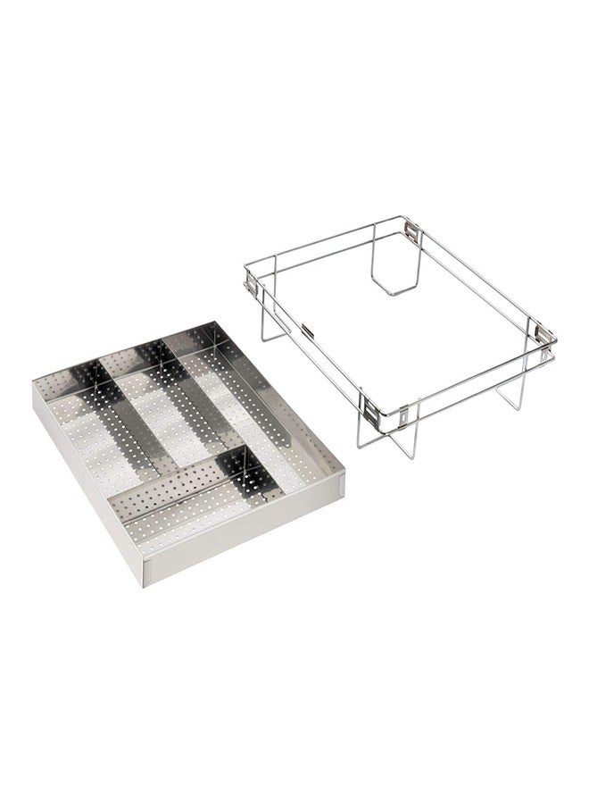 KEEPWELL Cutlery Tray Kitchen Basket/Cosmetic Stationary Storage Organizer/Cutlery Organizer Basket for Modular Kitchen/Kitchen Trolley/Kitchen Cabinet (Silver, 14X20X4 Inch Cutlery Basket) - Image 2