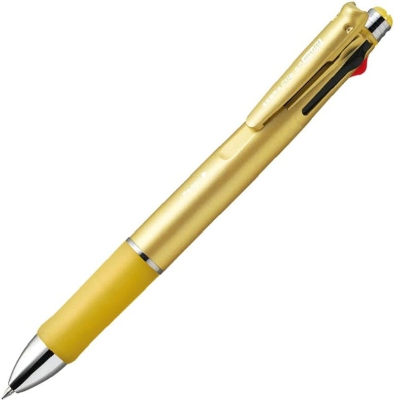 Zebra Pen قلم متعدد الوظائف زيبرا كليب-أون 1000S، 4 ألوان 0.7 مم قلم حبر جاف و0.5 مم قلم رصاص ميكانيكي، برميل ذهبي (B4SA3-GO) - Image 1