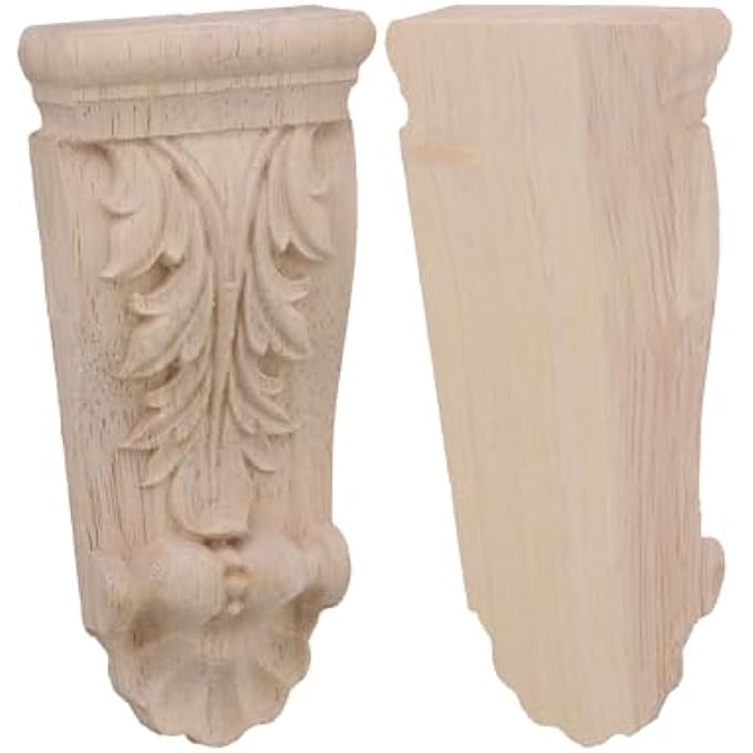 UNPAINTED SOLID WOOD CARVED CORBELS COLUMN 1.97" X 0.67" X 3.94" F45 PACK OF 10 - Image 3