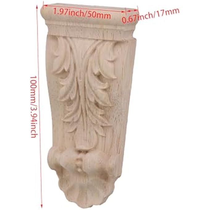 UNPAINTED SOLID WOOD CARVED CORBELS COLUMN 1.97" X 0.67" X 3.94" F45 PACK OF 10 - Image 2