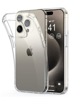iPhone 15 Pro Case 6.1 Inch Anti-Yellowing Anti-Drop iPhone 15 Pro Cover Transparent Slim Crystal Clear Anti-Scratch Protective Case for Apple iPhone 15 Pro