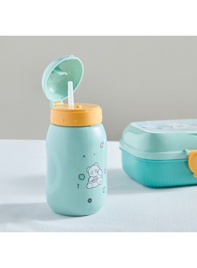 Home Box Neo Teddy 4-Piece Lunch Box and Sip Bottle Set with Spoon and Fork 500 ml  - Image 2