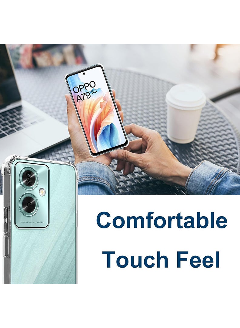 Theodor Oppo A79 Clear Case, Shock-Absorption TPU Cell Phone Cover with Reinforced Corners, Soft Flexible & Crystal Clear Protective Bumper Case - Image 4