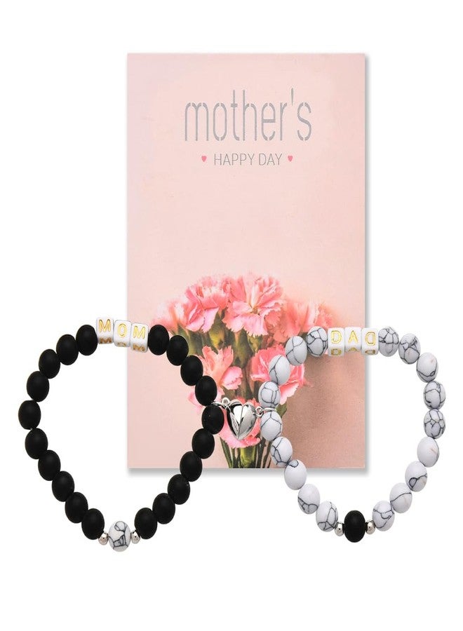 YangQian Mom Dad Bracelet for 2 Mothers Day Gifts Mothers and Father Day Gifts Mommy Daddy Present Set Mama Papa Gift for Parents Birthday Present Wedding Thank you Presents for Parent Appreciation Gift Idea - Image 1