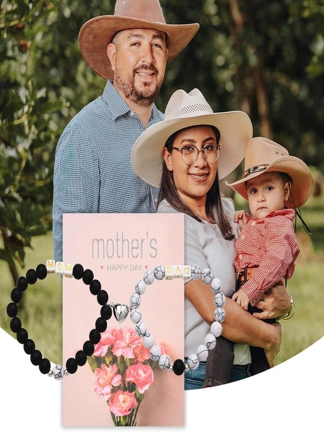 YangQian Mom Dad Bracelet for 2 Mothers Day Gifts Mothers and Father Day Gifts Mommy Daddy Present Set Mama Papa Gift for Parents Birthday Present Wedding Thank you Presents for Parent Appreciation Gift Idea - Image 2