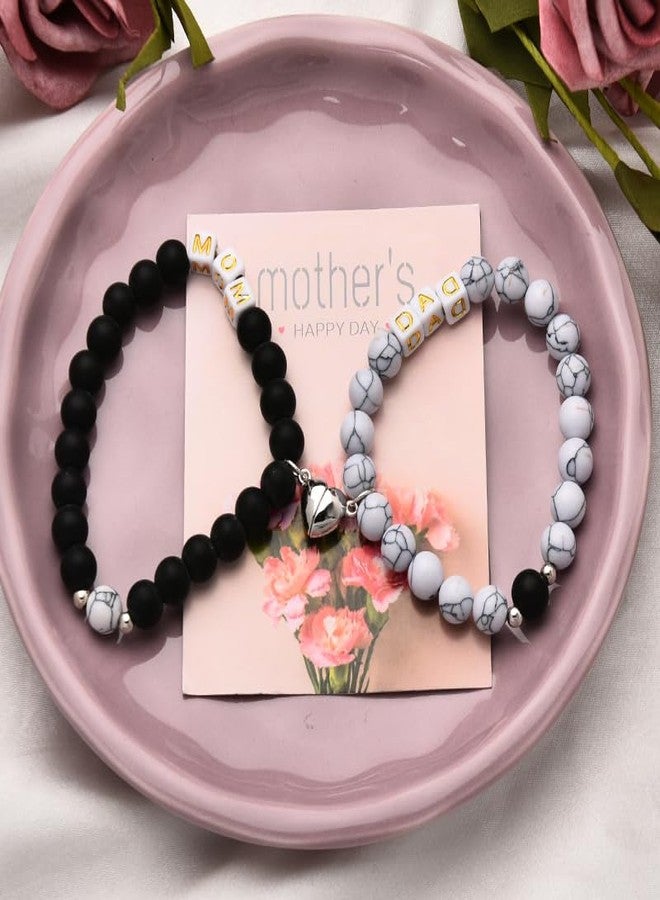 YangQian Mom Dad Bracelet for 2 Mothers Day Gifts Mothers and Father Day Gifts Mommy Daddy Present Set Mama Papa Gift for Parents Birthday Present Wedding Thank you Presents for Parent Appreciation Gift Idea - Image 4