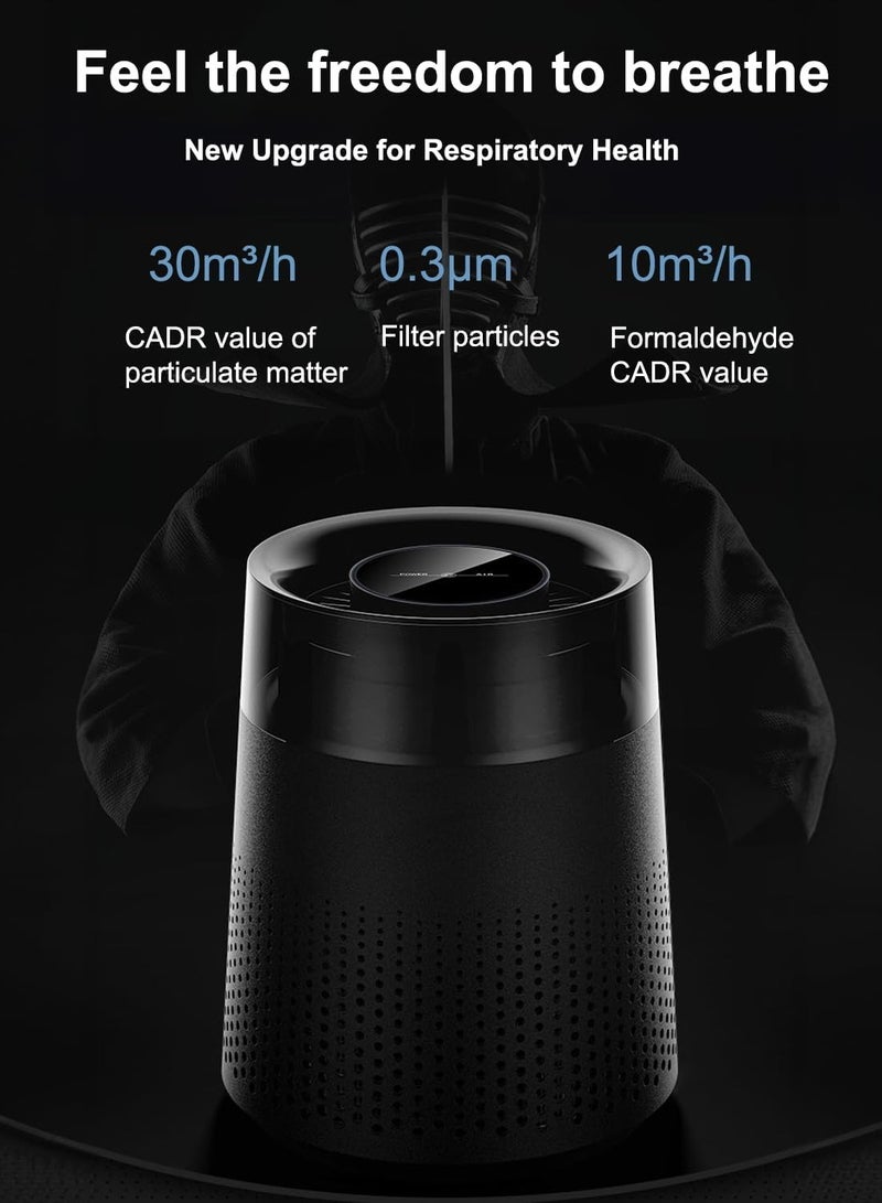 AirYoung Smart Air Purifier, Portable Car HEPA Air Purifier/Deodorizer, Food and  Odors, Personal Air Freshener (Black) - Image 2