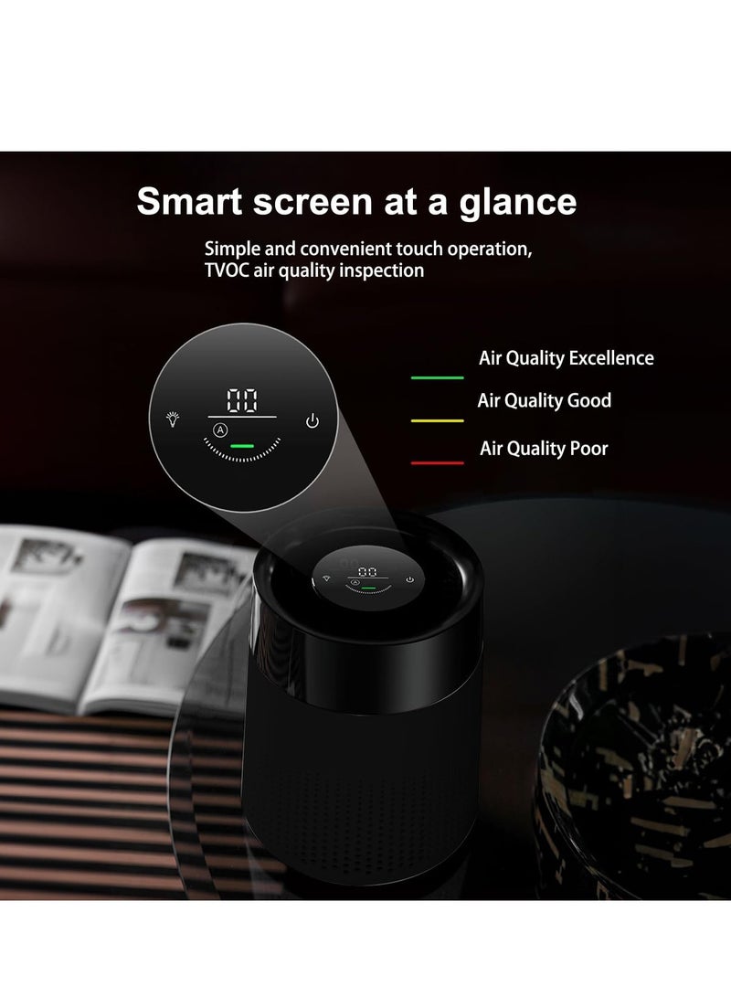 AirYoung Smart Air Purifier, Portable Car HEPA Air Purifier/Deodorizer, Food and  Odors, Personal Air Freshener (Black) - Image 5