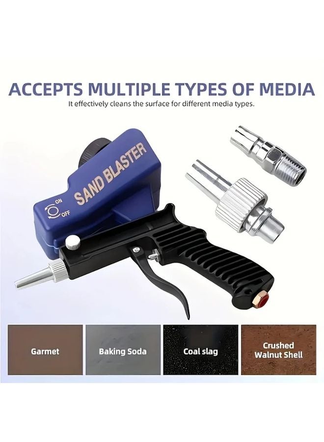 1 PC Heavy Duty Portable Pneumatic Sandblaster Gun 90PSI Adjustable Gravity Feed Rust Removal - Image 3