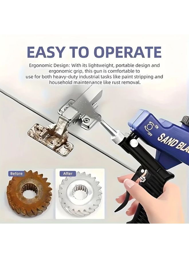 1 PC Heavy Duty Portable Pneumatic Sandblaster Gun 90PSI Adjustable Gravity Feed Rust Removal - Image 5