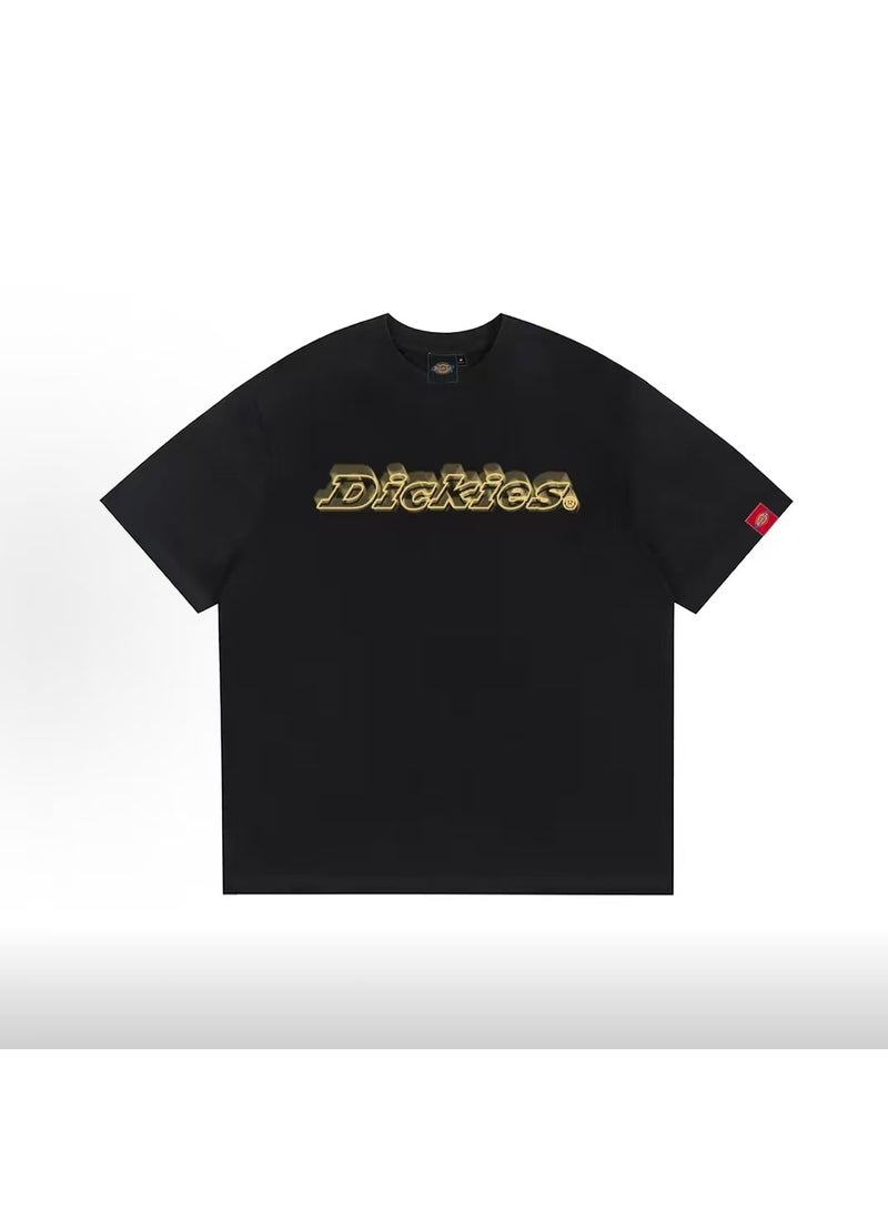 Dickies Black Short-Sleeve T-Shirt with 3D Gold Letter Print Size 6XL - Image 2