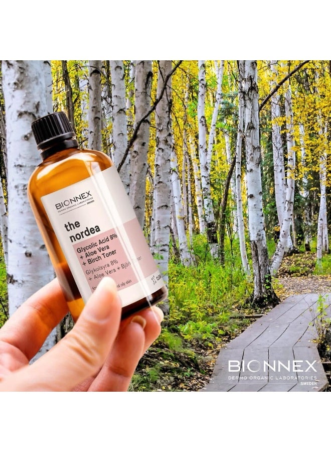 BIONEX Bionnex The Nordea Exfoliating Toner with Glycolic Acid 8%, Aloe Vera & Birch Extract 100ml – Skin Renewal, Radiance & Texture Refining Formula - Image 2