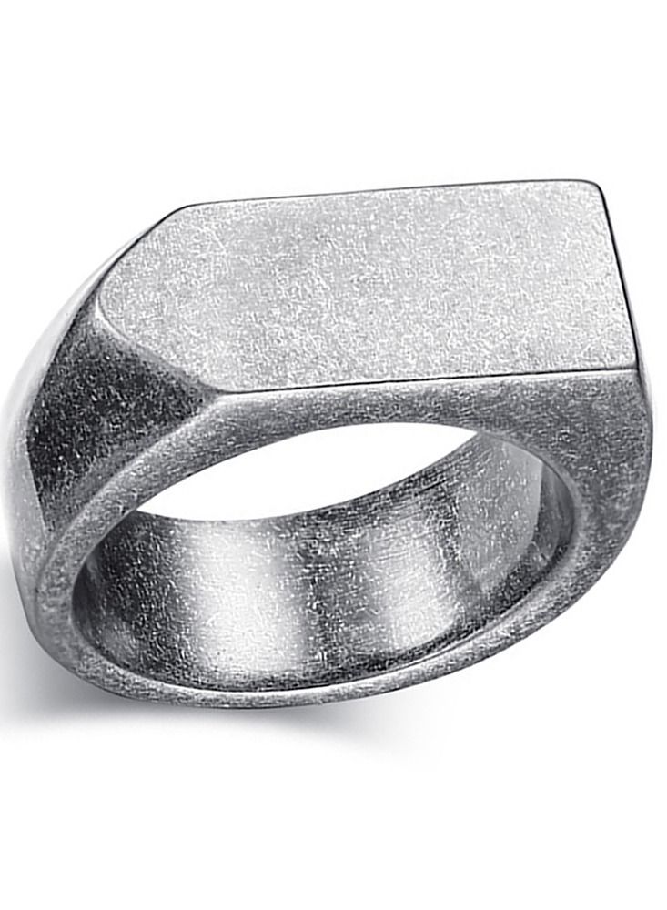 Loquat Stainless Steel Solid Polished Signet Ring