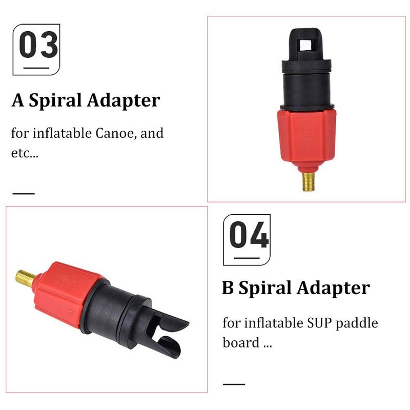 BUENNUS Car Compressor to Inflatable Pump Valve Adapter, Inflatable Valve Adapter with 4 Nozzles for Inflatable Air Mattress,Swimming Ring/Pool,Inflatable Bed/Sofa,Boat,Kayak,SUP and More - Image 5