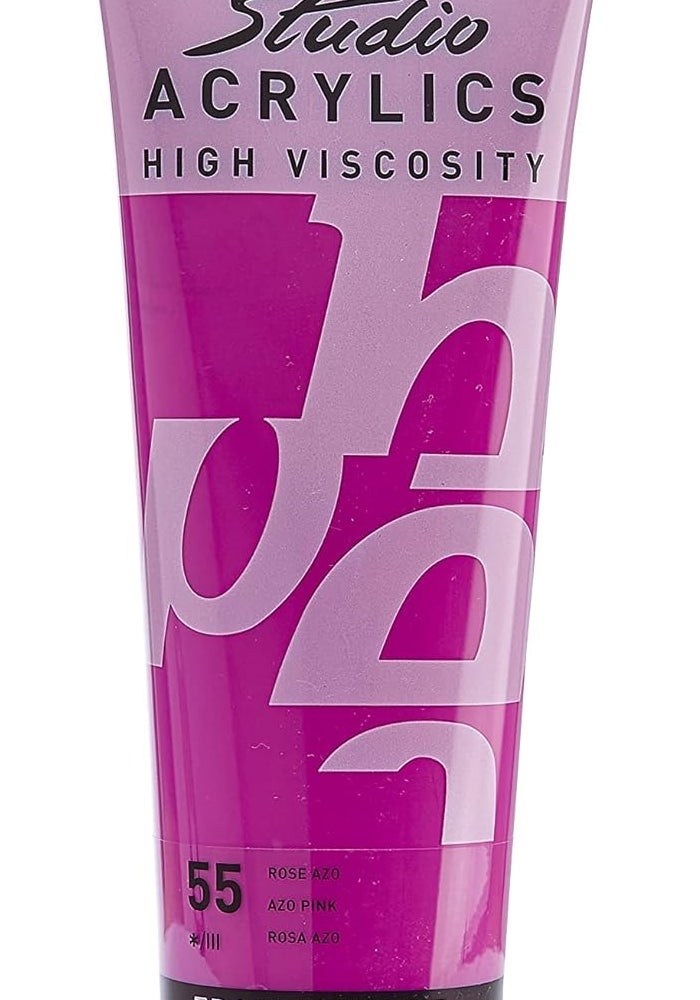 Pebeo Studio Acrylics High Viscosity Fine Acrylic Paint, 250 ml - Azo Pink - Image 1
