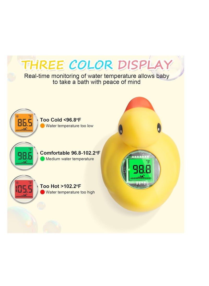 عام مقياس حرارة حمام الطفل القابل لإعادة الشحن الرقمي العائم العائم عائم درجات الحرارة السريعة قراءة وقت حمام حديثي الولادة - Image 2