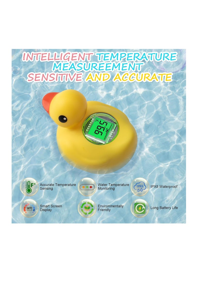 عام مقياس حرارة حمام الطفل القابل لإعادة الشحن الرقمي العائم العائم عائم درجات الحرارة السريعة قراءة وقت حمام حديثي الولادة - Image 3