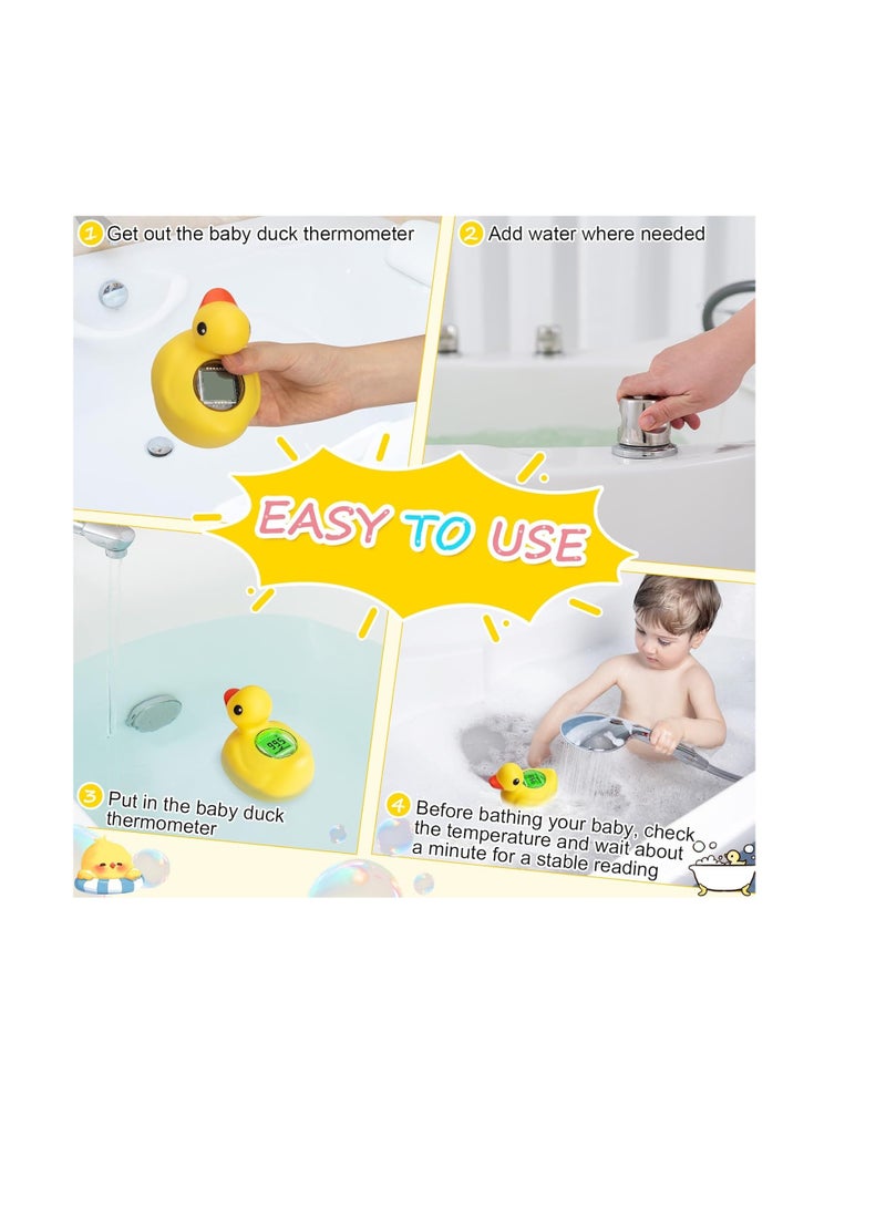 عام مقياس حرارة حمام الطفل القابل لإعادة الشحن الرقمي العائم العائم عائم درجات الحرارة السريعة قراءة وقت حمام حديثي الولادة - Image 4