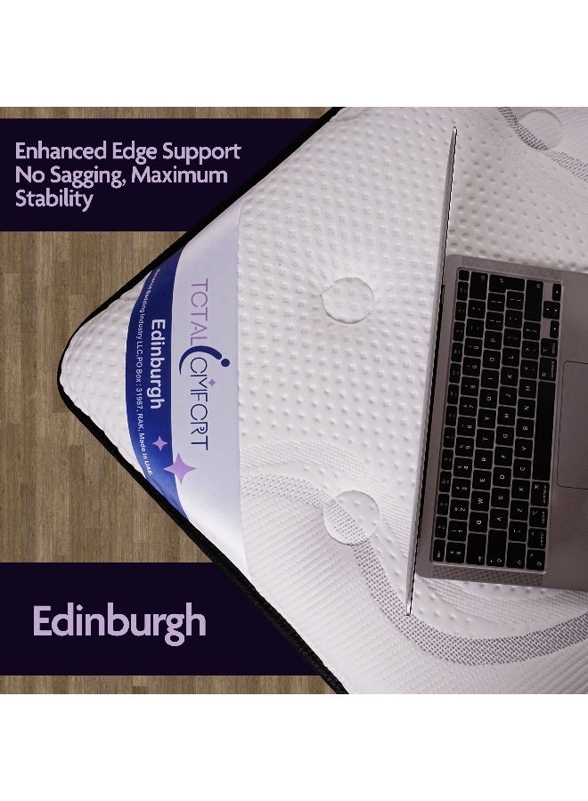 TOTAL COMFORT Edinburgh Mattress | 30cm Thickness | Memory Foam | 5-Zone Support System | Motion Isolation | No Turn Design | Pillow Top (Single 100x200x30 cm) - Image 3