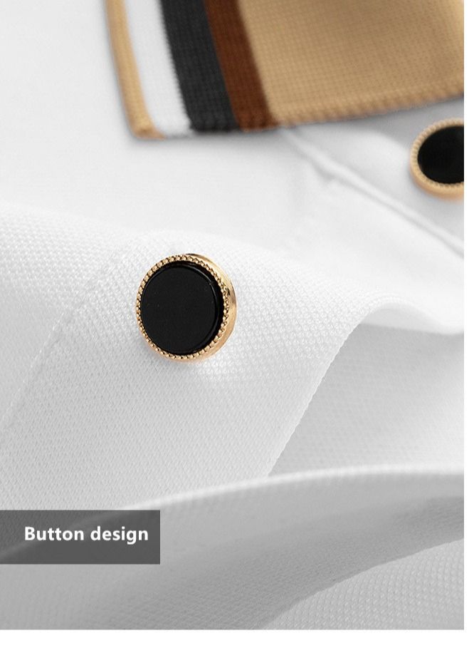 Othes Collar Embroidery Casual Short Sleeved Men's Polo Shirt  - Image 2