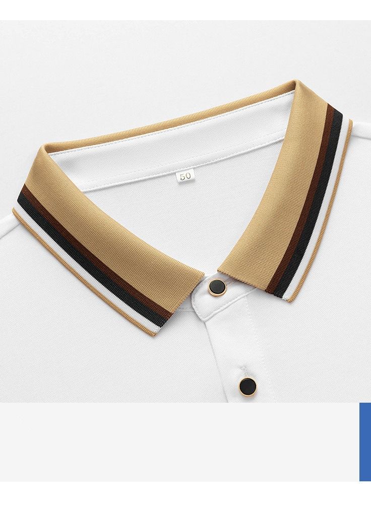 Othes Collar Embroidery Casual Short Sleeved Men's Polo Shirt  - Image 5