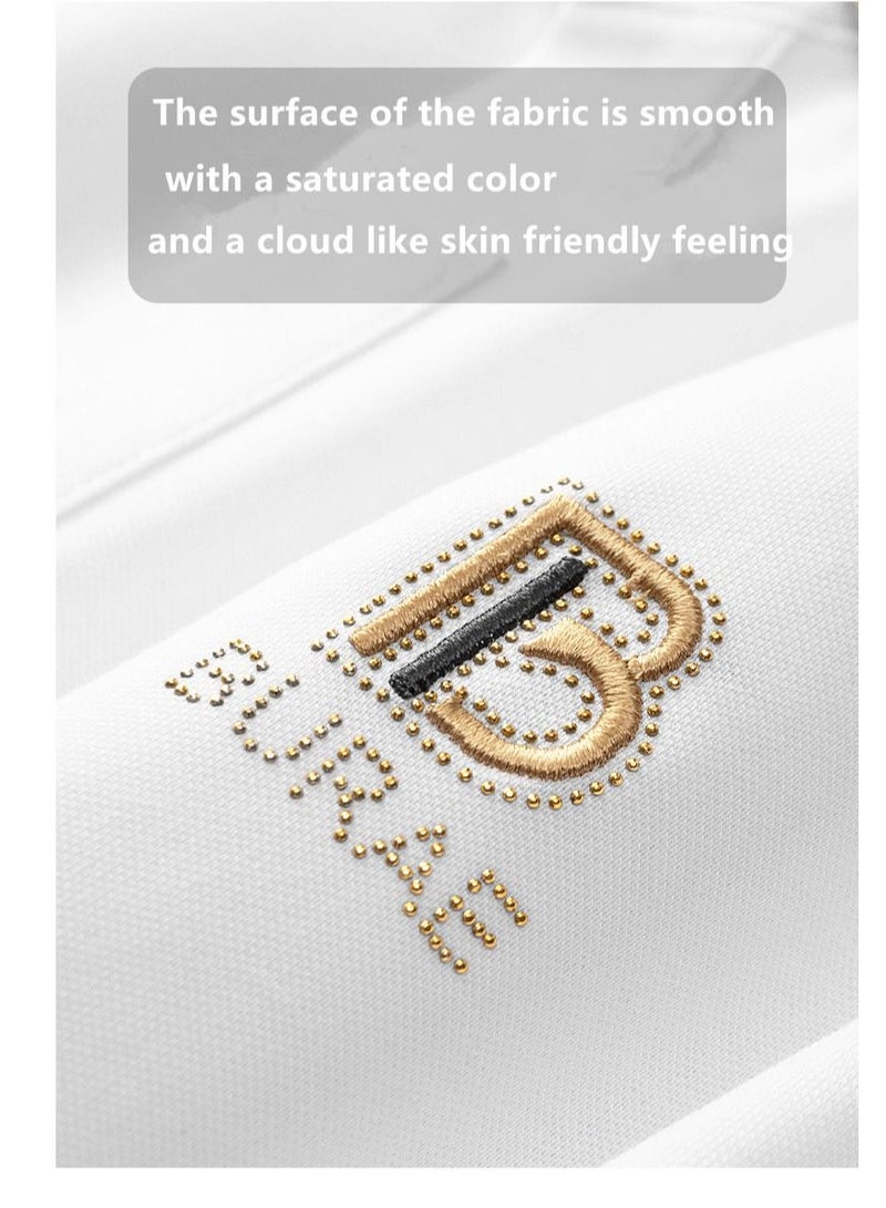 Othes Collar Embroidery Casual Short Sleeved Men's Polo Shirt  - Image 3