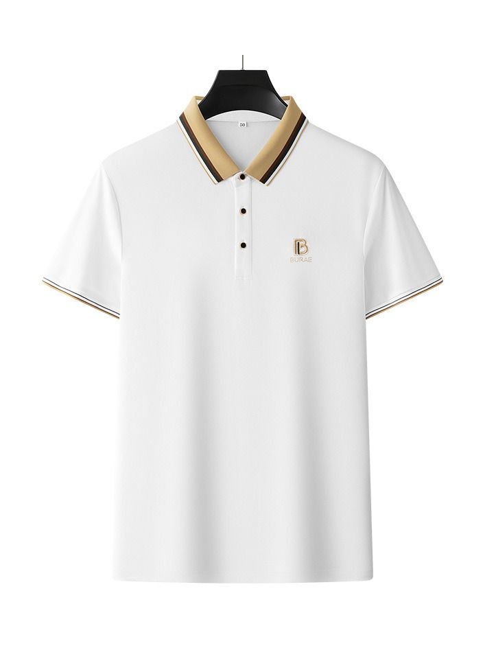 Othes Collar Embroidery Casual Short Sleeved Men's Polo Shirt  - Image 1