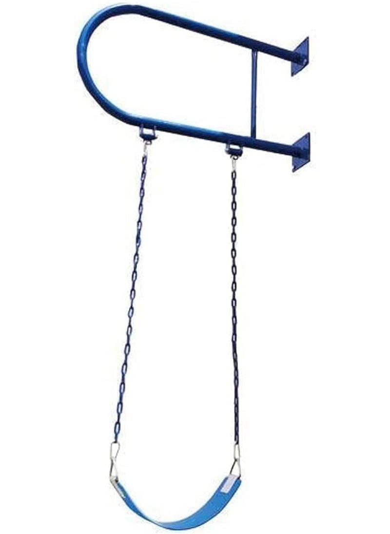 bunca bunca Heavy Duty Iron Wall Swing Seat with Iron Bar, Plastic Covered Chain and Snap Hooks Great for Playground, Backyard, Playroom  - Image 3