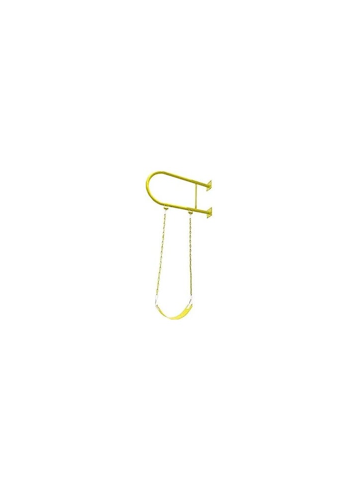 bunca bunca Heavy Duty Iron Wall Swing Seat with Iron Bar, Plastic Covered Chain and Snap Hooks Great for Playground, Backyard, Playroom  - Image 4