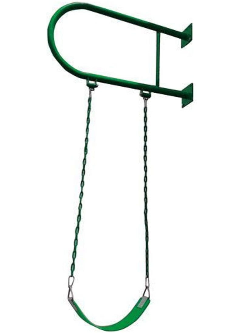 bunca bunca Heavy Duty Iron Wall Swing Seat with Iron Bar, Plastic Covered Chain and Snap Hooks Great for Playground, Backyard, Playroom  - Image 2