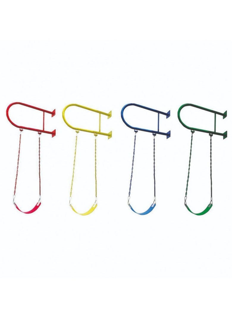bunca bunca Heavy Duty Iron Wall Swing Seat with Iron Bar, Plastic Covered Chain and Snap Hooks Great for Playground, Backyard, Playroom  - Image 1