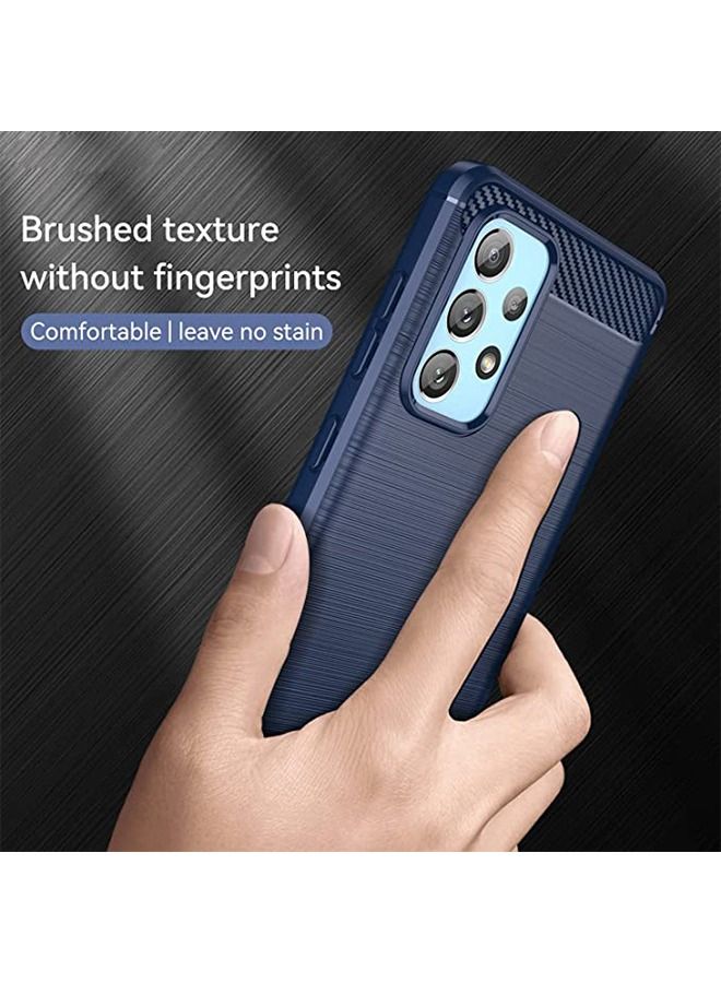 TEAM LUXURY Samsung Galaxy A73 Case Cover, Flexible Shock-Absorbing TPU Protective Protector Cover and Slim Soft Cell Accessories Protective Gaxaly A73 Women Men Carbon Fiber Navy Blue - Image 3