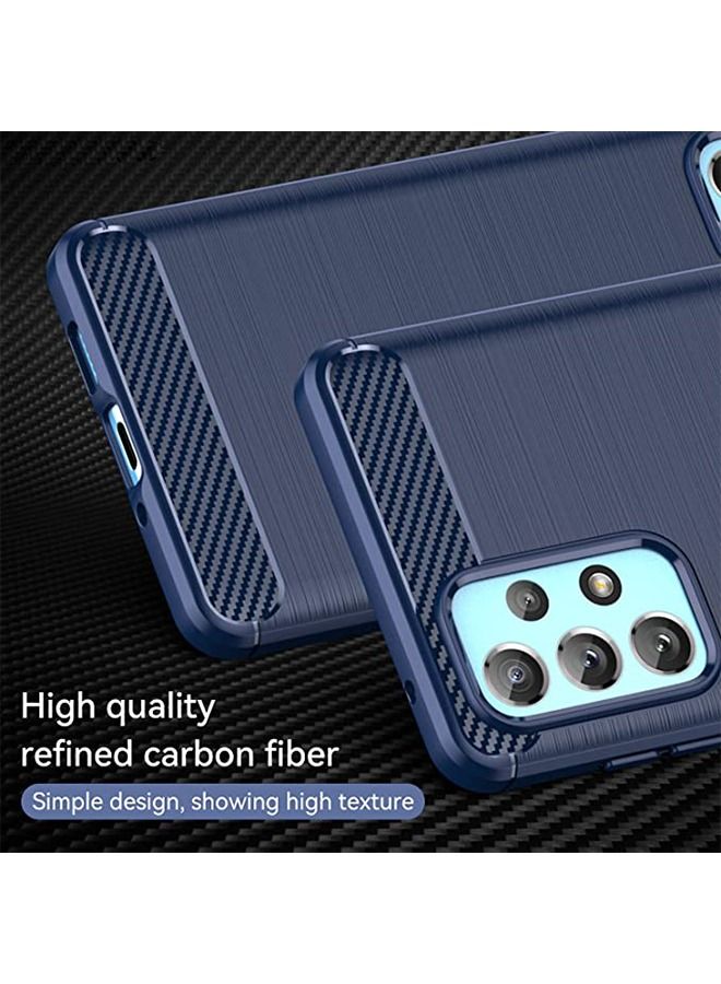 TEAM LUXURY Samsung Galaxy A73 Case Cover, Flexible Shock-Absorbing TPU Protective Protector Cover and Slim Soft Cell Accessories Protective Gaxaly A73 Women Men Carbon Fiber Navy Blue - Image 4