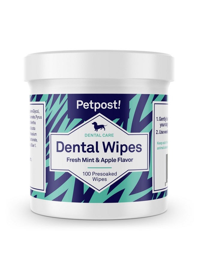 Petpost | Dental Wipes for Dogs - Bad Breath and Tooth Buildup Remover - Presoaked Pads in Natural Tooth Cleaning Solution 100 ct. - Image 1