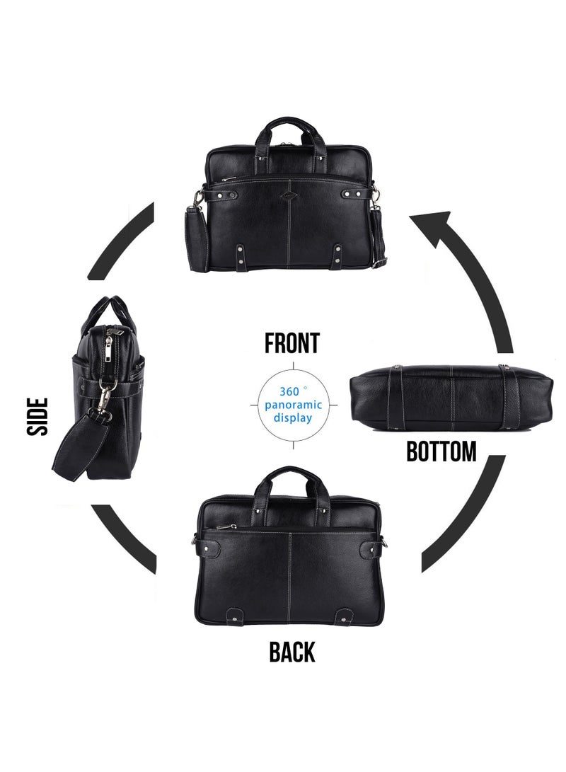 LAVERI LEATHER Genuine Leather Office And Travel Document Laptop bag Style 439  - Image 4