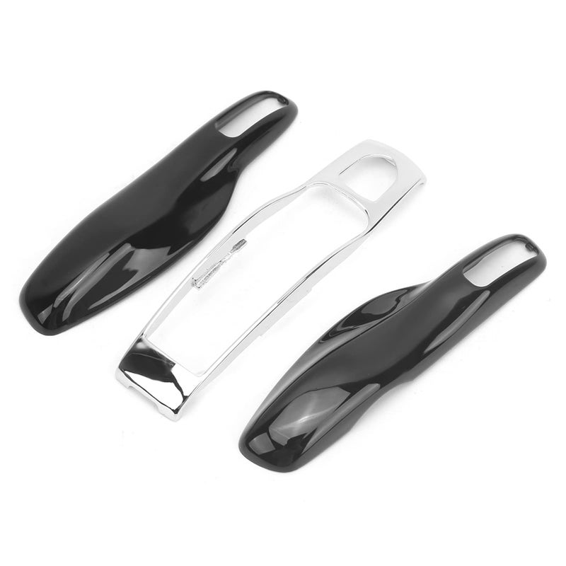 Fydun Key Case Cove Car Remote Key Fob Shell Case Trim Protective Cover for 911 Baked black silver shell