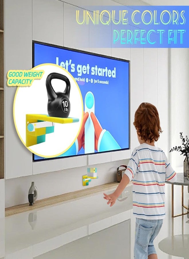 حامل جداري من YJNBEST متوافق مع جهاز Nex Playground، حامل مطبوع بتقنية ثلاثية الأبعاد مع حامل مخفي لجهاز التحكم عن بعد، مناسب لملحقات Nex Playground، مثالي لإعداد ألعاب عائلية، أخضر نعناعي وأصفر ليموني - Image 3