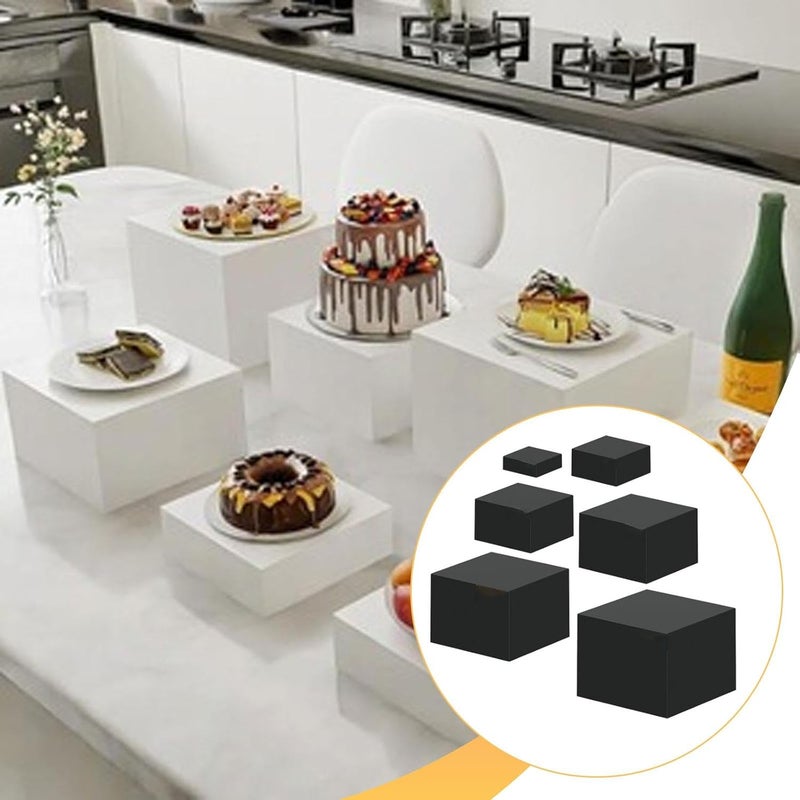 6-Piece Buffet Riser Acrylic Food Display Stand Multifunctional Decorative Hollow Base for Family Celebrations Presentation, 3 to 8 inch - Image 5